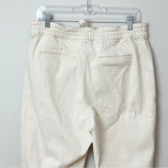 Jcrew Tie Waist Camp Pants Cream White Stripe - Picture 5 of 9